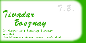 tivadar bosznay business card